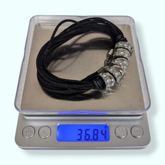 Vintage 7-Strand Rhinestone Cord Necklace - Picture 5 of 5